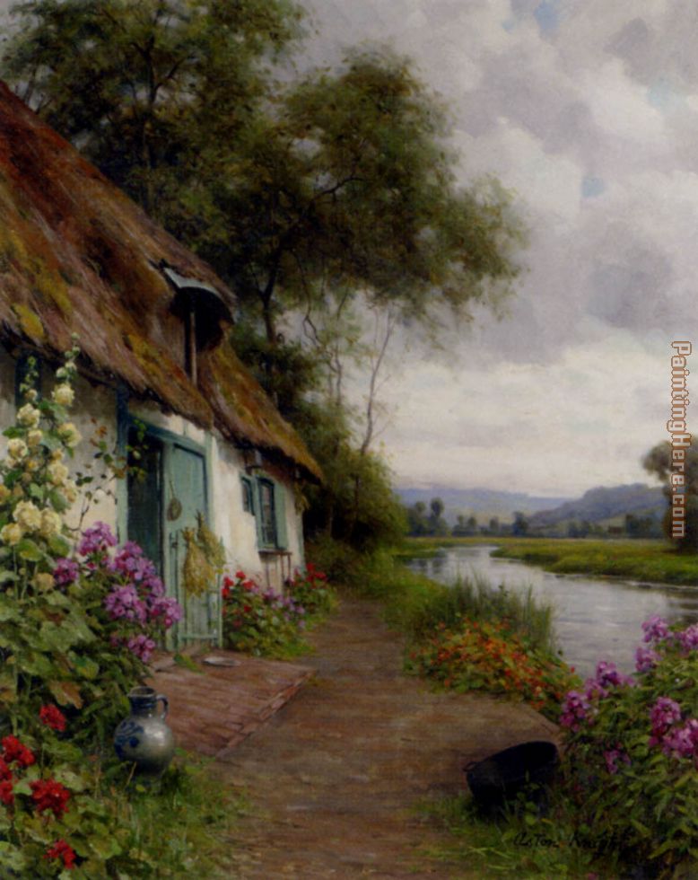 A Riverside Cottage painting - Louis Aston Knight A Riverside Cottage art painting